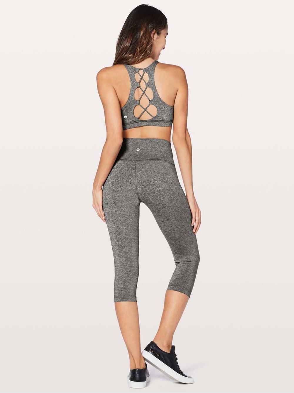 NWOT Lululemon Tied to it bra Heathered Black Size: 4 Padded - Picture 4 of 5